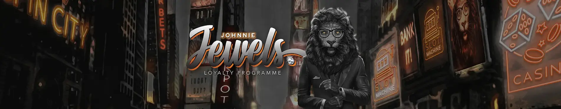 Johnnie Jewels loyalty programme banner with the King Johnnie lion